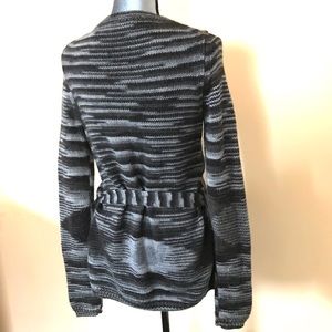 Theory 100% Alpaca open front belted cardigan VGC
